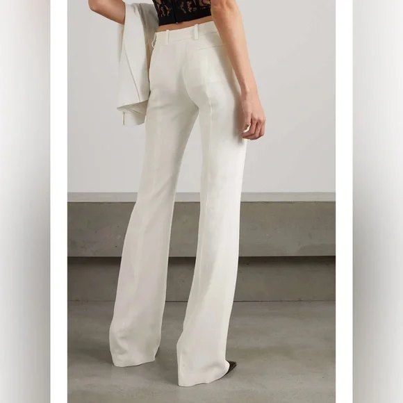 NWT Alexander MCQUEEN Crepe Ivory bootcut pants Size 44 (US8) - Picture 3 of 12